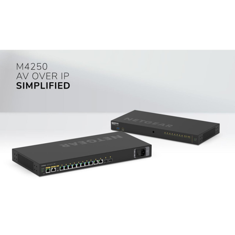 NETGEAR Коммутатор M4250-26G4F-PoE+ (GSM4230P), 26xGE (24xPoE), 4xSFP, AV Line, 300Вт, Управляемый L2 (GSM4230P-100EUS)