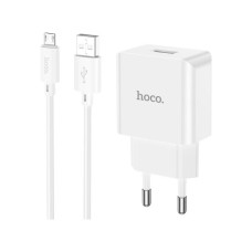 Зарядное устройство HOCO C106A Leisure USB + cable USB to Micro 5P 10.5W White (6931474783905)