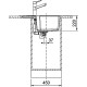 Franke Мийка кухонна Urban, фраграніт, прямокутник, з крилом, 780х500х220мм, чаша - 1, врізна, оборотна, UBG 611-78 XL, сірий сланець (114.0716.706)