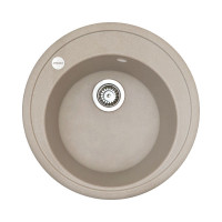 Adamant Kitchen sink Sun, artificial stone, round, no drainboard, 510x200mm, bowl - 1, over-mounted, Avena (000000569)
