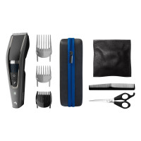 Philips Hair clipper Series 7000, battery, rotary  motor, nozzles-3, steel, case, scissors, comb included., black-gray (HC7650/15)