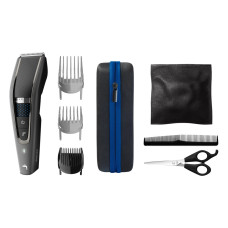 Philips Машинка для стриження Series 7000, акум., роторний мотор, насадок-3, кейс,ножиці, гребінець в компл, сталь, чорно-сірий (HC7650/15)
