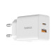 Зарядное устройство Baseus 1xUSB-C PD30W + 1xUSB QC3.0 white (P10111404213-00)