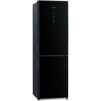 Hitachi Холодильник с нижн. мороз., 190x60х65, холод.отд.-215л, мороз.отд.-115л, 2дв., А++, NF, инв., зона нулевая, черный (стекло) (R-BG410PUC6X-1GBK)