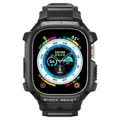 Spigen Чехол и ремешок 2в1 для Apple Watch Ultra 49mm Rugged Armor Pro, Black (ACS05460)