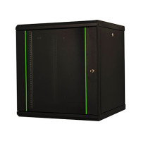 Шкаф настенный Lande Proline 7U 19" 600x600, скло, чорна (LN-PR07U6060-BL-111)