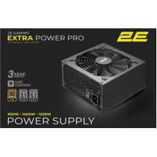 2E Gaming Блок живлення 2E GAMING Extra Power Pro ATX3.1 GEN5.0 (850W), >90%, 80+ Gold, 140мм, 1xMB 24pin(20+4), 2xCPU 8pin(4+4), 3xMolex, 6xSATA, 4xPCIe 8pin(6+2), 1xPCIe GEN5 16pin, Full Modular (2E-EP850GMII-140)