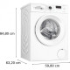 Bosch Front-loading washing machine, 7 kg, 1200, A, 59 cm, display, white (WGE02200BY)