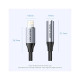 Переходник Lightning to 3.5mm 0.1m cotton braided aluminum gray Vention (BMBHA)