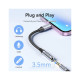 Переходник Lightning to 3.5mm 0.1m cotton braided aluminum gray Vention (BMBHA)