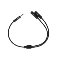 2E Audio stereo slitter - Adapter 3.5 мм jack(M) x 2(F), black, 0.15m (2E-W9697)
