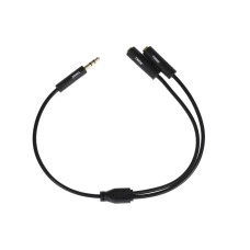 2E Audio stereo slitter - Adapter 3.5 мм jack(M) x 2(F), black, 0.15m (2E-W9697)