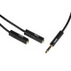 2E Audio stereo slitter - Adapter 3.5 мм jack(M) x 2(F), black, 0.15m (2E-W9697)