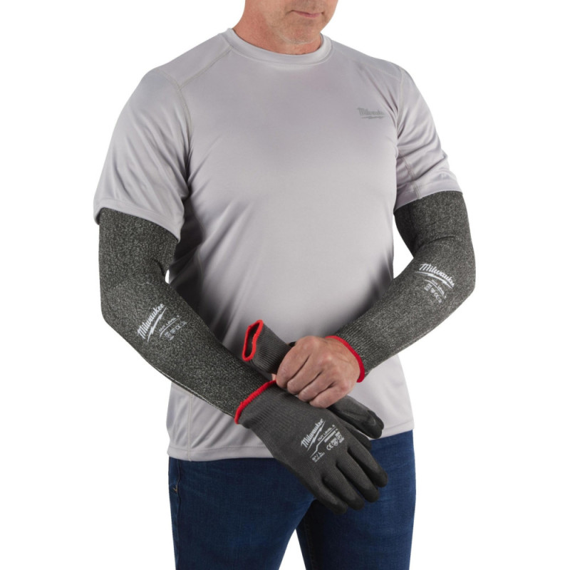 Milwaukee work sleeves, highly elastic nylon, 45 cm, gray (4932479937)