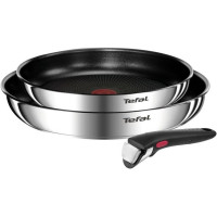 Tefal Cookware set Ingenio Emotion, replaceable handle, 3items, stainless steel, bakelite (L897S374)