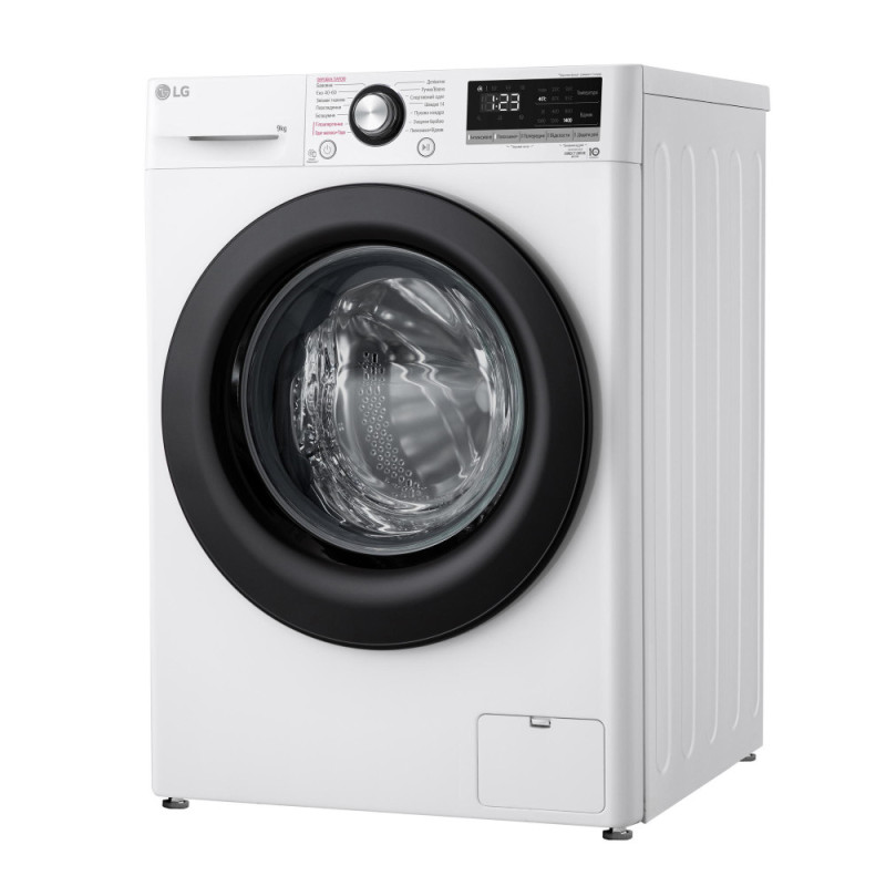 LG Стиральная машина фронтальная, 9кг, 1400, A+++, 57см, дисплей, пар, инвертор, белый (F4V3VS6WW)