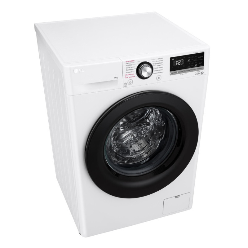 LG Стиральная машина фронтальная, 9кг, 1400, A+++, 57см, дисплей, пар, инвертор, белый (F4V3VS6WW)
