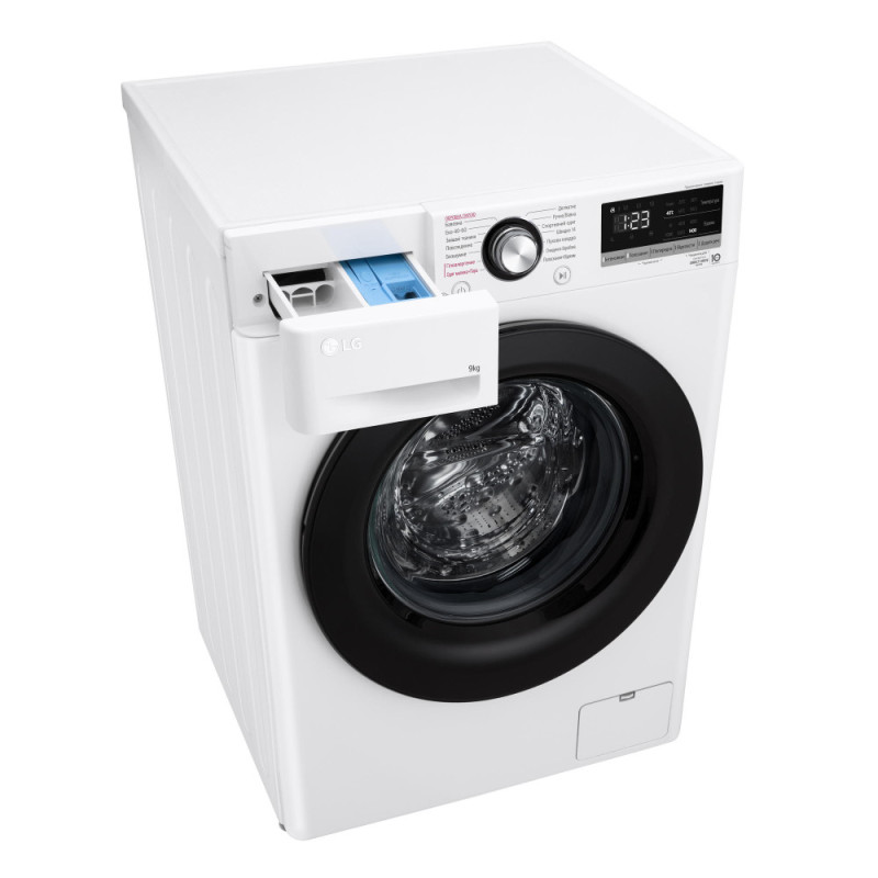 LG Стиральная машина фронтальная, 9кг, 1400, A+++, 57см, дисплей, пар, инвертор, белый (F4V3VS6WW)