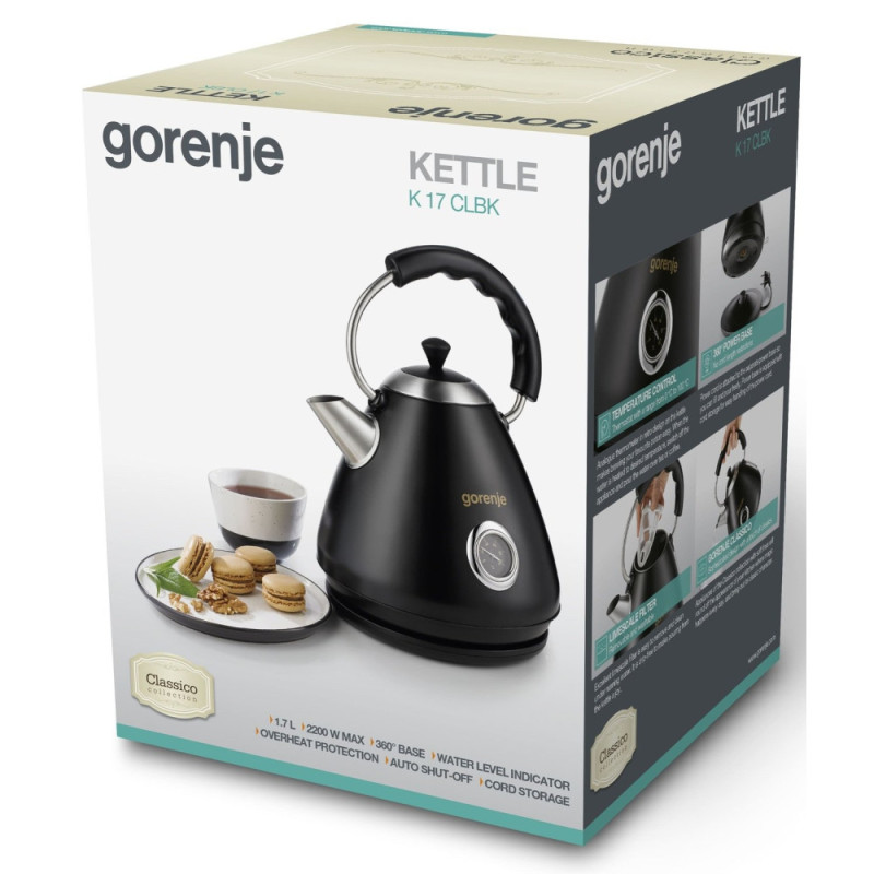 Gorenje kettle Gorenje, 1.7L, plastic, black (K17CLBK)