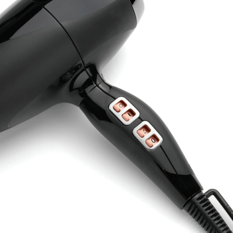 BaByliss hair dryer Air Power Pro, 3W, 3 modes, diffuser, ionization, cold blowing, ceramics, black- pink (6716DE)