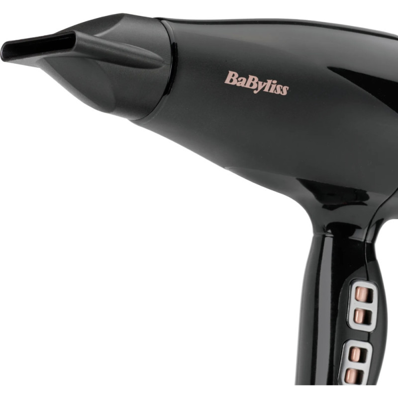 BaByliss hair dryer Air Power Pro, 3W, 3 modes, diffuser, ionization, cold blowing, ceramics, black- pink (6716DE)