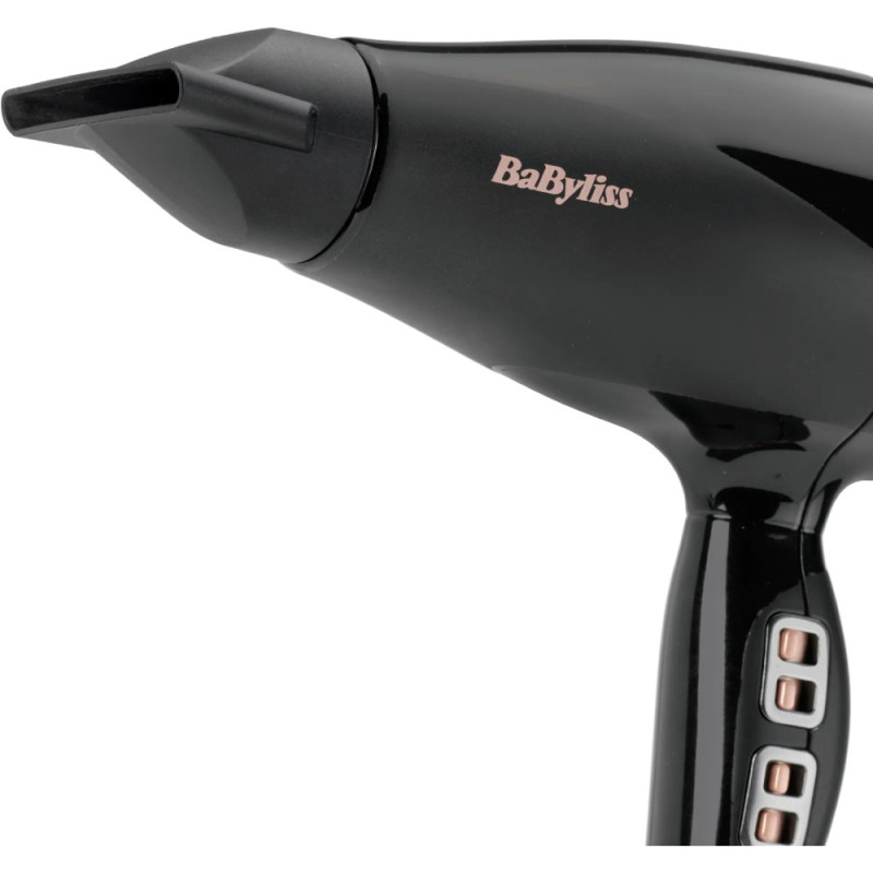 BaByliss hair dryer Air Power Pro, 3W, 3 modes, diffuser, ionization, cold blowing, ceramics, black- pink (6716DE)