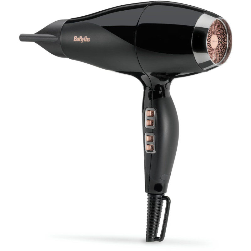 BaByliss hair dryer Air Power Pro, 3W, 3 modes, diffuser, ionization, cold blowing, ceramics, black- pink (6716DE)