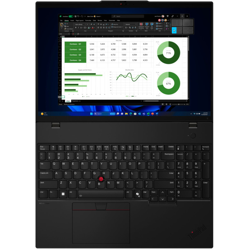 Lenovo Notebook ThinkPad L16-G1 16  WUXGA IPS AG, Intel U7-155U, 32GB, F1TB, UMA, DOS, black (21L4S4T300)