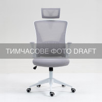 2E Крісло 2E OC130, тканина, підйомні підлокітники, підголівник, сірий (2E-OC130-GREY)