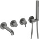 Deante Shower set Silia with bathtub mixer, hand shower, handle - concealed, titanium (BQS_D18P)