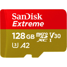 Карта памяти SanDisk 128GB microSD C10 UHS-I U3 R190/W90MB/s Extreme V30 (SDSQXAA-128G-GN6MN)