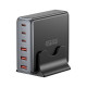 Зарядное устройство Essager 3xUSB-C + 3xUSB-A 85W GaN black (EZC85W-SXB0G-Z)