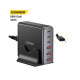 Зарядное устройство Essager 3xUSB-C + 3xUSB-A 85W GaN black (EZC85W-SXB0G-Z)