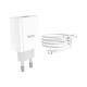 Зарядное устройство HOCO C80A Rapido 1xUSB-C PD20W + 1xUSB QC3.0 + cable USB-C to USB-C White (6931474740533)