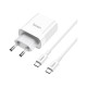 Зарядное устройство HOCO C80A Rapido 1xUSB-C PD20W + 1xUSB QC3.0 + cable USB-C to USB-C White (6931474740533)