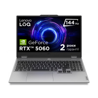 Lenovo Ноутбук Lenovo LOQ 15IRX10 15.6  FHD IPS AG, Intel i7-13650HX, 24GB, F512GB, NVD5060-8, DOS, сірий (83JE00GYRA)