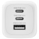 Зарядное устройство Belkin 2xUSB-C + 1xUSB PD70W PPS GaN white (WCH018HQWH)
