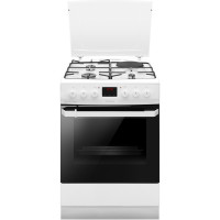 Hansa Сombined hob сooker, 60х60sm, 62L, enamel, gas control, displ., white (FCMW68209)