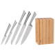 ARDESTO Knife set Black Mars 6 pcs, stainless steel, bamboo block (AR2021SB)