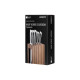 ARDESTO Knife set Black Mars 6 pcs, stainless steel, bamboo block (AR2021SB)
