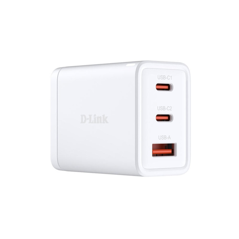 D-Link Зарядний пристрій мережевий DCP-651 65Вт GaN 2хUSB-С, 1xUSB-A, білий