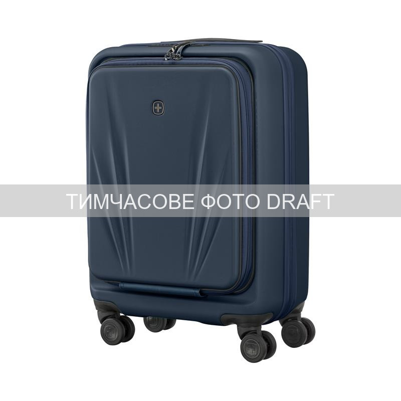 Wenger Валіза Wenger Skyon Hardside Carry-On, мала, з відсіком для н/б 16", полікарбонат, TSA, 4 колеса, розширення, USB, синій (653565)