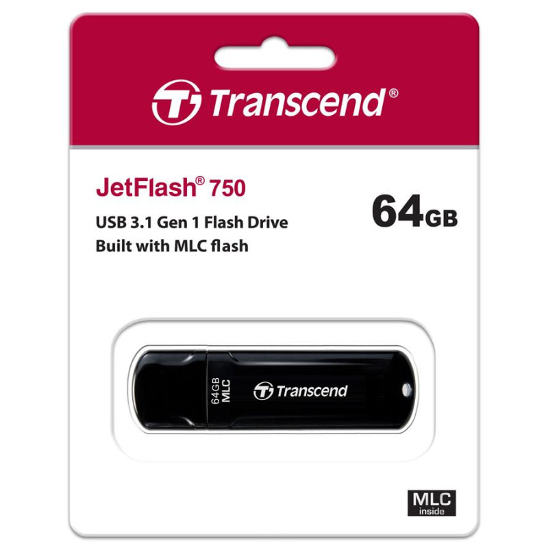 Transcend 64GB USB 3.1 Type-A JetFlash 750 Black (TS64GJF750K)