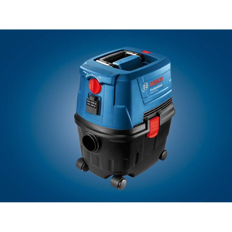 Bosch Пылесос профессиональный GAS 15 PS, 1100Вт, 220мБар, контейнер 15л, 8кг (0.601.9E5.100)