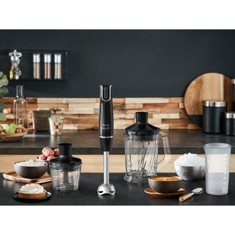 Tefal Блендер заглибний INFINY FORCE, 1000Вт, 5в1, чаша-800мл, XL чопер 1л., чорний (HB94L830)