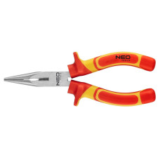 Neo Tools Elongated straight dielectric pliers, for work under voltage 1000V, 180mm, CrV (01-224)