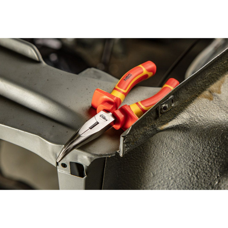 Neo Tools Elongated straight dielectric pliers, for work under voltage 1000V, 180mm, CrV (01-224)