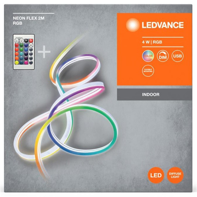 LEDVANCE LED strip NEON FLEX 4W, 2M RGB USB RC (4099854095306)