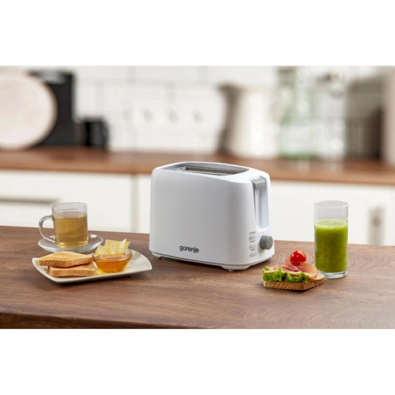 Gorenje Тостер 850Вт, функц. разморозки, автоотключение, пластик, белый (T700XG)