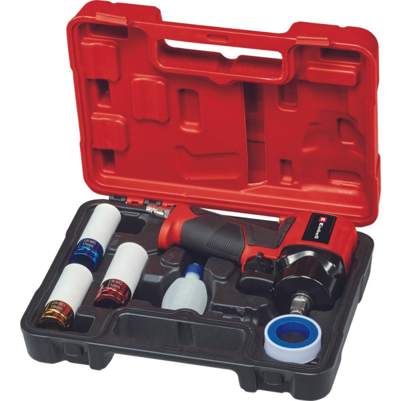 Einhell Pneumatic screwdriver TC-PW 610 Compact, 610Nm, 6.3bar, 142l/min, M14, 3 heads, case, 1.14kg (4138965)
